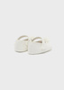 Mayoral Newborn 9630-030 Buty balerinki z pomponami dla noworodka Blanco