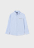 Mayoral Junior 6117-041 Koszula z długim rękawem z kołnierzykiem dla chłopca  Niebieska