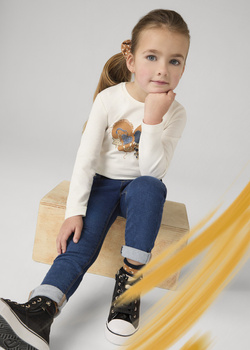 Mayoral Mini 577-065 Spodnie jegginsy dla dziewczynki Oscuro