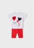 Mayoral Baby 1722-067 Komplet z krótkimi leginsami dla dziewczynki Kotki Czerwony