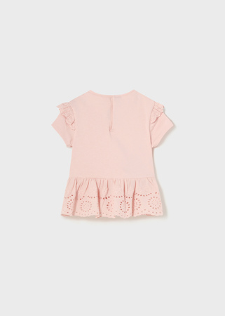 Mayoral Baby 1007-077 Koszulka z krótkim rękawem z perforacjami ECOFRIENDS Nude