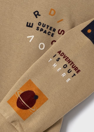 Mayoral Mini 4449-085 Bluza kontrastowa z kapturem dla chłopca Kolor beżowy