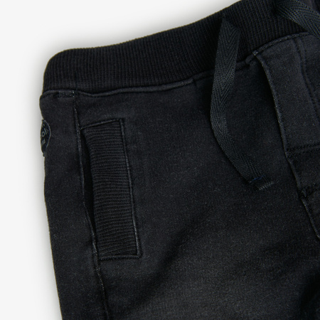 Boboli 390248 BLACK Długie spodnie dresowe a'la jeans chłopięce