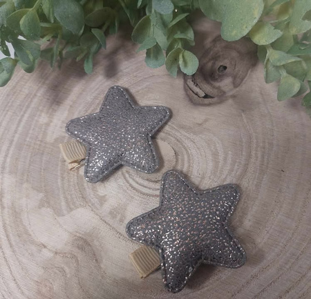 Maade.pl Spinki do włosów Gwiazdki - 2 sztuki Kolor szary i złoto