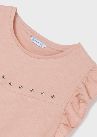 Mayoral Junior 6042-028 Koszulka bez rękawów z falbanką dla dziewczynki Różowa