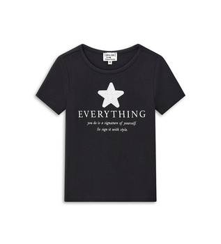 ORIGINAL MARINES DFA3523F Koszulka prążek z nadrukiem Czarna