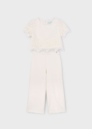 Abel&Lula 5249-002 Komplet ze spodniami z krepy dla dziewczynki Crudo