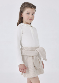 Mayoral mini 131-063 Koszulka z długim rękawem basic dla dziewczynki ECOFRIENDS z kołnierzykiem baby Crudo