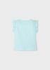 Mayoral Mini 3074-067 Koszulka bez rękawów z haftem ECOFRIENDS  Aqua