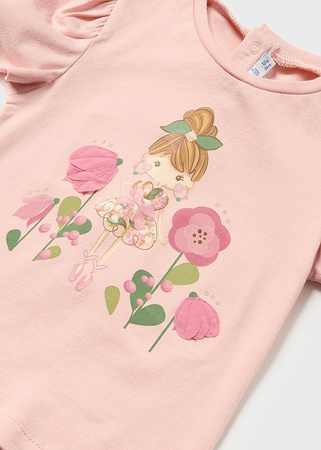 Mayoral Baby 1005-050 Koszulka z krótkim rękawem z aplikacją 3D Nude