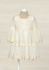 Abel&Lula 5036-056 Sukienka z haftowanym tiulem dziewczynki  Ecru