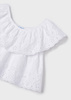 Mayoral Mini 3145-031 Bluzka "hiszpanka" z haftem  dla dziewczynki  Blanco