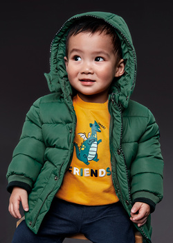 Mayoral Baby 2438-091 Kurtka z odpinanym kapturem dla chłopca Menta