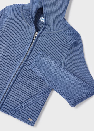 Mayoral Mini 3346-016 Kardigan trykotowy zapinany na suwak dla dziewczynki Kolor niebieski