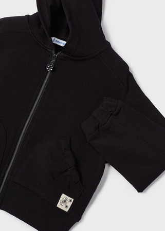 Mayoral Mini 3441-080 Bluza z kapturem zapinana na suwak dla dziewczynki Czarna