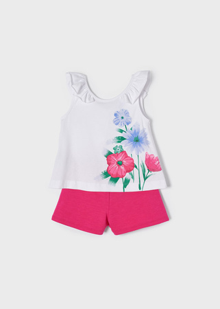 Mayoral Mini 3283-055 Komplet 2-częściowy ze spodenkami dla dziewczynki ECOFRIENDS Magenta