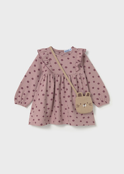 Mayoral Baby 2920-094 Sukienka dzianinowa z torebką Cuarzo