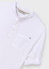 Mayoral Junior 6126-088 Koszulka polo z długim rękawem ze stójką dla chłopca  Blanco