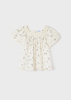 Mayoral Junior 6127-003 Bluzka z haftem dla dziewczynki Ecru