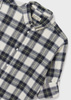 Mayoral Junior 6117-051 Koszula z dodatkiem lnu w kratę z długim rękawem dla chłopca Szara