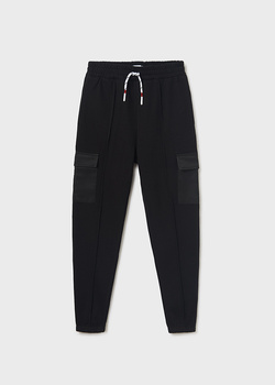 Mayoral Junior 6585-041 Spodnie sportowe z dzianiny dla dziewczynki  Czarne