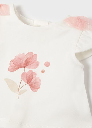 Mayoral Newborn 1879-015 Komplet ze spódnicą w paski dla dziewczynki róż