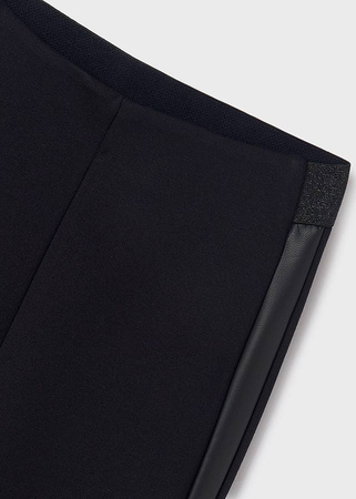 Mayoral Junior 7743-043 Leginsy z wstawkami z imitacji skóry dla dziewczynki Negro