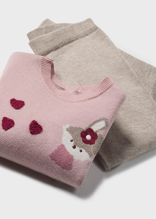 Mayoral Baby 2549-046 Komplet 2-częściowy trykotowy dla dziewczynki Petalo vig