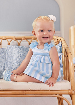 Mayoral Newborn 1865-041 Sukienka w paski dla dziewczynki ECOFRIENDS Niebieska