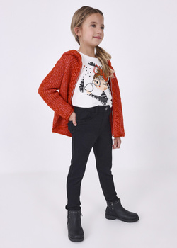 Mayoral Mini 511-017 Spodnie slim fit dla dziewczynki Negro