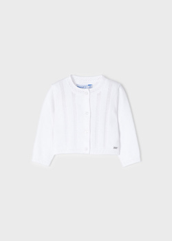 Mayoral Baby 1358-028 Sweter krótki dla dziewczynki Kolor blanco