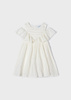 Mayoral 3936-004 Sukienka hiszpanka z koronką dla dziewczynki Ecru i złoto