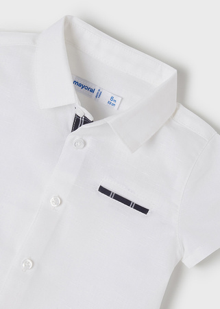 Mayoral Baby 1232-021 Komplet z bermudami z lnem w kratkę dla chłopca Granatowy