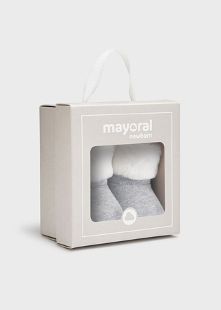 Mayoral Newborn 9567-037 Buty z futerkiem dla noworodka Fog vig
