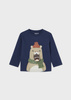 Mayoral Baby 2035-079 Koszulka z długim rękawem z aplikacją dla chłopca Laguna