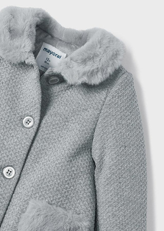 Mayoral Baby 2432-028 Płaszcz z dzianiny strukturalnej dla dziewczynki Szary