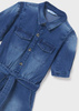 Mayoral Junior 6828-077 Kombinezon jeansowy dla dziewczynki niebieski