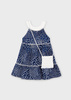 Mayoral Mini 3935-084 Sukienka z torebką dla dziewczynki  Tinta