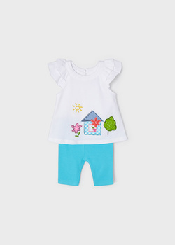 Mayoral 1724-016 Komplet z krótkimi leginsami dla dziewczynki Niebieski