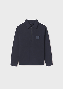 Mayoral Junior 7183-012 Koszulka polo z długim rękawem ECOFRIENDS dla chłopca  Marino