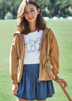 Mayoral Junior 6438-075 Kurtka przeciwwiatrowa dla dziewczynki Kolor karmel