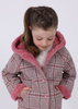 Mayoral Mini 4408-061 Płaszcz dla dziewczynki w kratę Orquidea