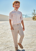 Mayoral Mini 3514-083 Spodnie Chino Tailoring z lnem dla chłopca Kolor beżowy