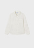 Mayoral Junior 7170-002 Koszula z kołnierzykiem i długim rękawem dla dziewczynki Ecru