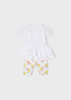 Mayoral baby 1719-062 Komplet z leginsami dla dziewczynki Biało-żółty