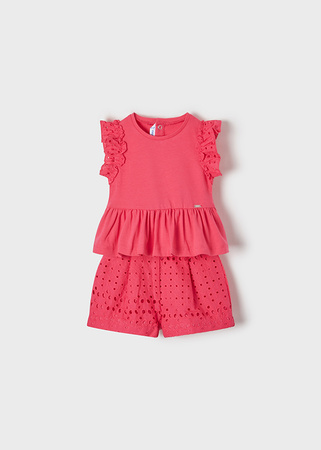 Mayoral Baby 1246-020 Komplet 2-częściowy ze spodenkami dla dziewczynki Fuksja