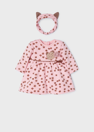 Mayoral Newborn 2810-002 Sukienka z opaską dla dziewczynki Różowa