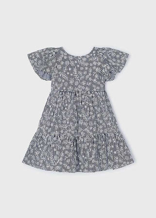 Mayoral Mini 3940-023 Sukienka w paski dla dziewczynki Tinta
