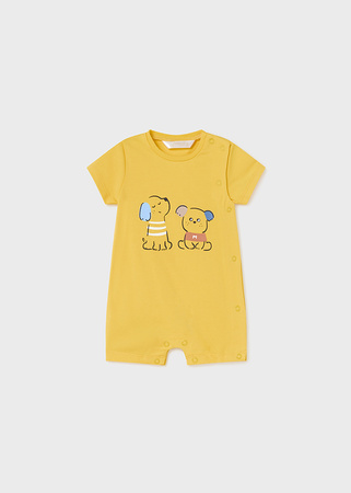 Mayoral Newborn 1751-038 Zestaw 2 pajacyków krótkich dla chłopca Niebieski i żółty