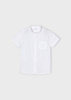 Mayoral Mini 3161-061 Koszula lniana z krótkim rękawem ze stójką dla chłopca Biała